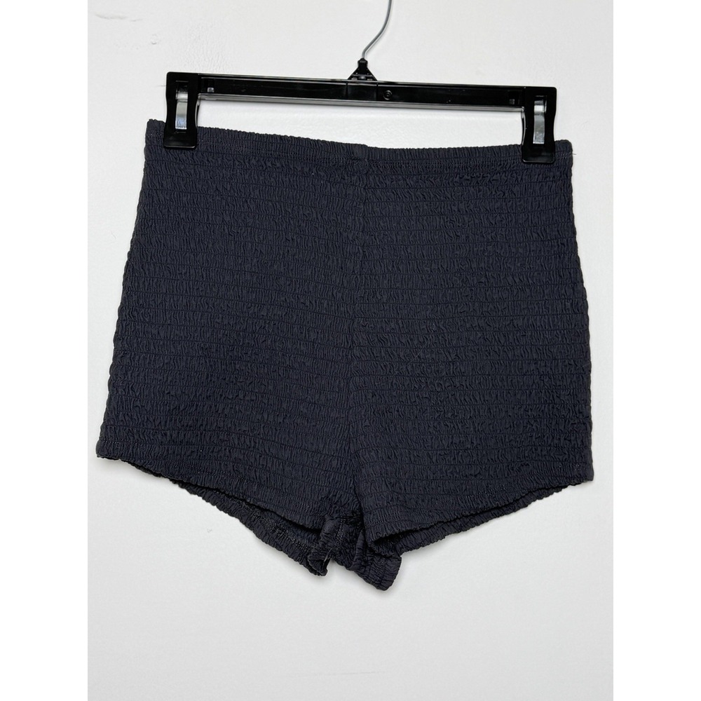 Free People Women's Small Black Smocked Micro Shorts Stretch Festival